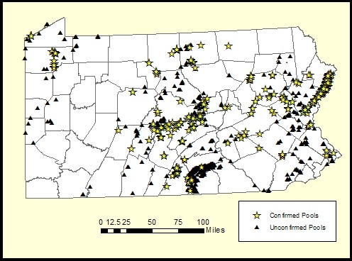 Confirmed and unconfirmed vernal pools.